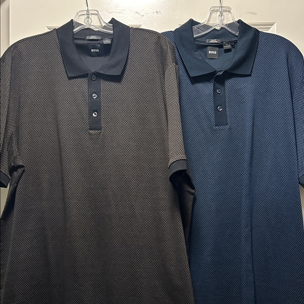 Boss Men's Dual Polo Pack - Black & Navy 2 Piece Bundle Deal